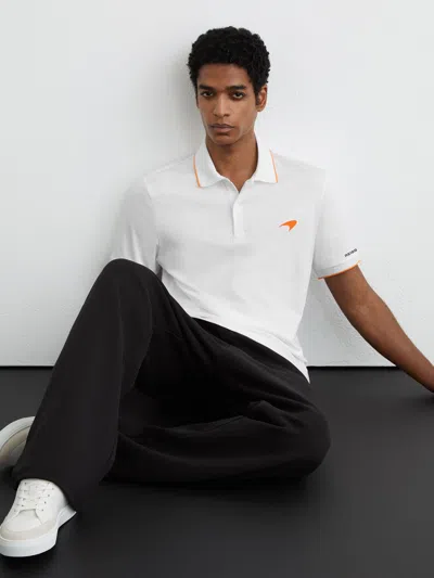 Reiss Mclaren Mclaren Racing Air-water Cotton Polo Shirt In White
