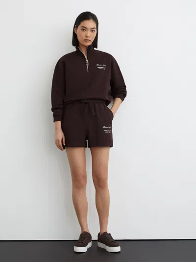 Reiss Mclaren Mclaren Racing Cotton Drawstring Shorts In Brown