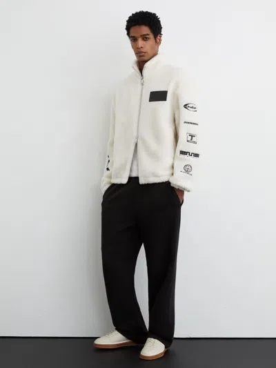 Reiss Mclaren Mclaren Racing Logo Fleece Jacket Unisex-fit In White