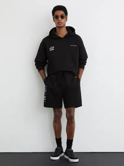 Reiss Mclaren Mclaren Racing Motif Drawstring Shorts In Black
