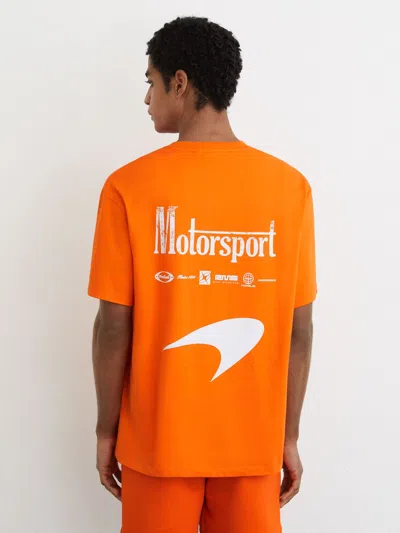 Reiss Mclaren Mclaren Racing Motorsport Relaxed T-shirt Unisex-fit In Orange