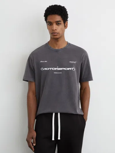 Reiss Mclaren Mclaren Racing Motorsport Washed T-shirt Unisex-fit In Black