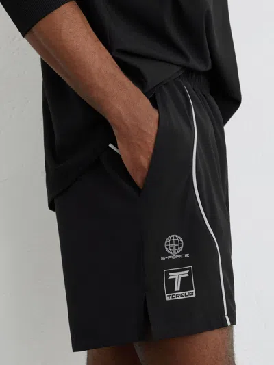 Reiss Mclaren Mclaren Racing Piped Track Shorts In Black