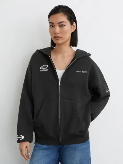 Reiss Mclaren Mclaren Racing Zip-through Hoodie Unisex-fit In Black