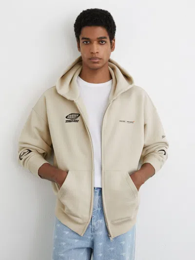 Reiss Mclaren Mclaren Racing Zip-through Hoodie Unisex-fit In Gray