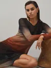Reiss Mclaren Multi Mclaren F1 Team Ombré Mesh Maxi Dress
