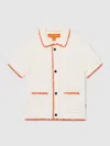 Reiss Mclaren Off White/orange 13-14 Yrs Mclaren F1 Team Crochet Shirt
