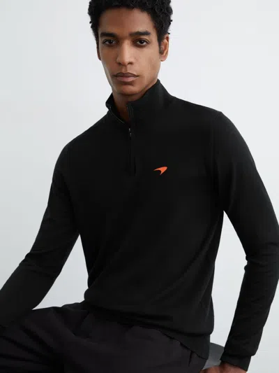 Reiss Mclaren Reiss Black Hatch Mclaren Racing Wool Half-zip Jumper