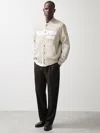 Reiss Mclaren Reiss Oatmeal Melange Track Mclaren F1 Team Brushed Bomber Jacket In Neutral