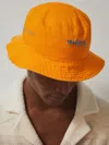 Reiss Mclaren Reiss Papaya Orange Tapered Unisex Fit Mclaren Racing Cotton Bucket Hat In Orange