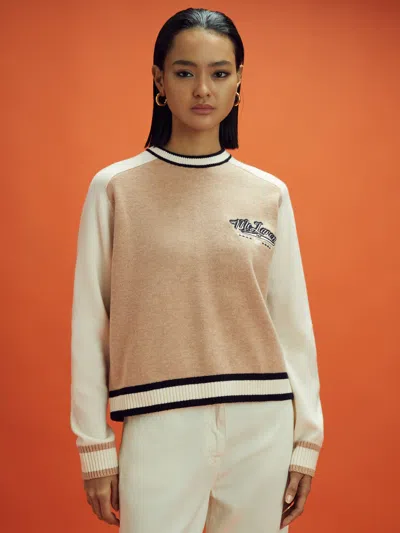 Reiss Mclaren Reiss X Mclaren F1 Team Camel/ecru Mclaren F1 Wool Cashmere Cropped Jumper In Nude