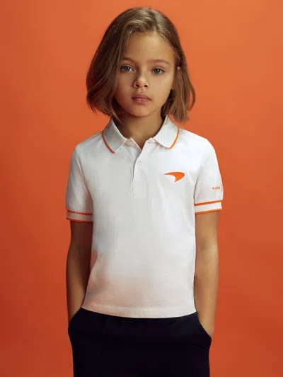 Reiss Mclaren Reiss X Mclaren F1 Team Mercerised Cotton Polo Shirt In White