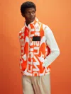 Reiss Mclaren Reiss X Mclaren F1 Team Papaya/white Mclaren F1 Zip-through Fleece Gilet In Orange