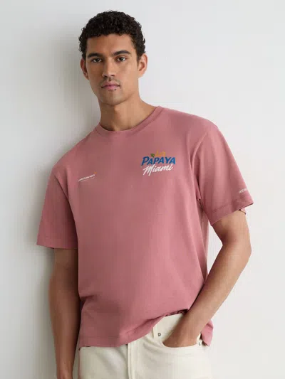 Reiss Mclaren Reiss X Mclaren F1 Teammclaren Racing Miami Papaya-print T-shirt Unisex-fit In Pink