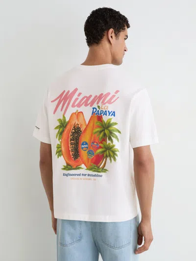 Reiss Mclaren Reiss X Mclaren F1 Teammclaren Racing Miami Papaya-print T-shirt Unisex-fit In White