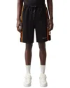 Reiss X Mclaren Ride Side Stripe Drawstring Shorts In Black