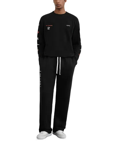 Reiss Mclaren Unisex Born Racers Logo Waffle Sweatshirt In Black