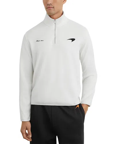 Reiss Mclaren Unisex Half Zip Logo Sweatshirt In White