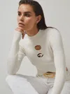 Reiss Mclaren White Mclaren F1 Team Cut-out Knit Crop Top In White