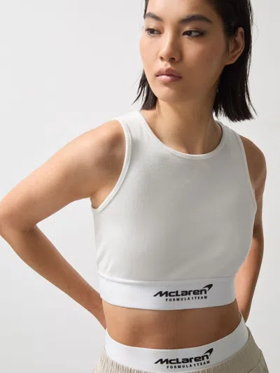 Reiss Mclaren White Mclaren F1 Team Ribbed Cropped Vest