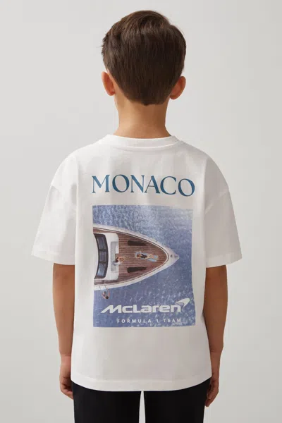 Reiss Mclaren White/blue Unisex Fit Mclaren F1 Team Monaco Gp T-shirt