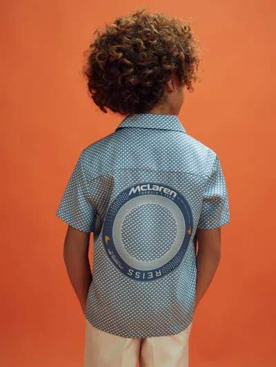 Reiss Mclaren X Mclaren F1 Team Airforce Blue Senior Cuban Collar Shirt