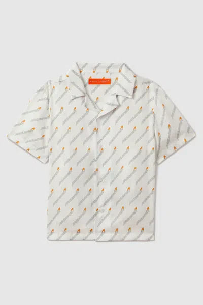 Reiss Mclaren X Mclaren F1 Team Carlo - X Mclaren F1 Team White Multi Teen Mclaren F1 Monte Carlo Cuban Collar Shi In White Multi