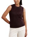 Reiss Mel Brushed Cashmere Sweater Vest In Burgundy