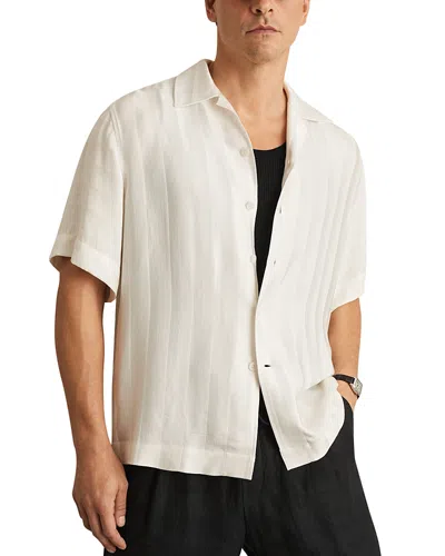 Reiss Melba Jacquard Cuban Shirt In White