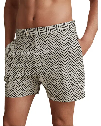 Reiss Melbourne Abstract Stripe Short In Black