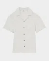 Reiss Short Sleeve Textured Camp Shirt In Off White