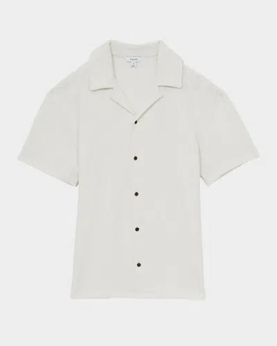 REISS MEN'S ACKLING GEO KNIT CAMP SHIRT