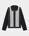 Reiss Ambient Stripe Zip Cardigan In Multi