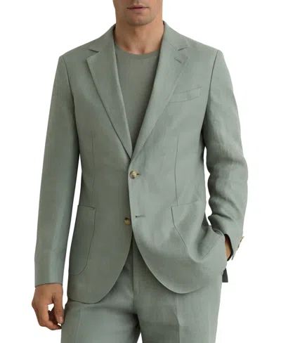 Reiss Men's Atlantic Single-breasted Tailored-fit Linen Blazer In Gray
