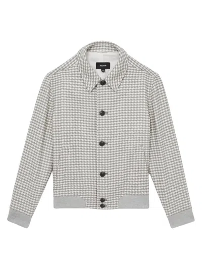 Reiss Benny Dogtooth Check Jacket In Gray