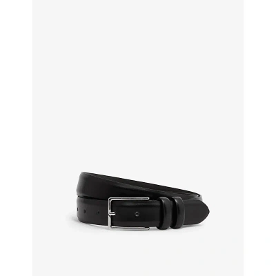 Reiss Mens Black Dante Adjustable Leather Belt