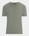 Reiss Dark Sage Bless Cotton-jersey Crew Neck T-shirt In Dark Sage