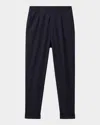 Reiss Brighton Relaxed Fit Pleated Pants In Navy