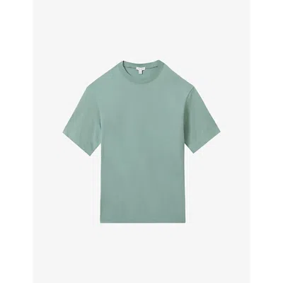 Reiss Mens Canton Green Tate Short-sleeve Relaxed-fit Cotton T-shirt