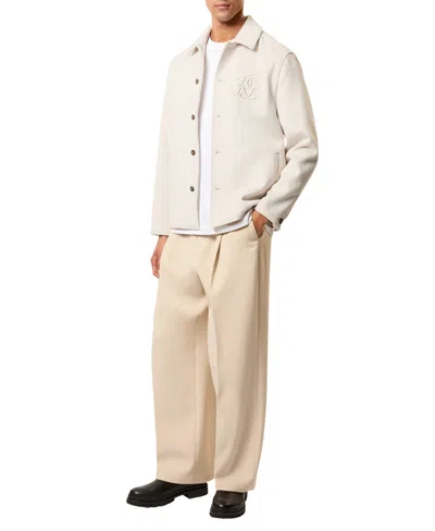Reiss Men's Champ Relaxed-fit Wool-blend Monogram Jacket In Gold