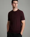 Reiss Men's Cotton Crew Neck T-shirt In Burgundy