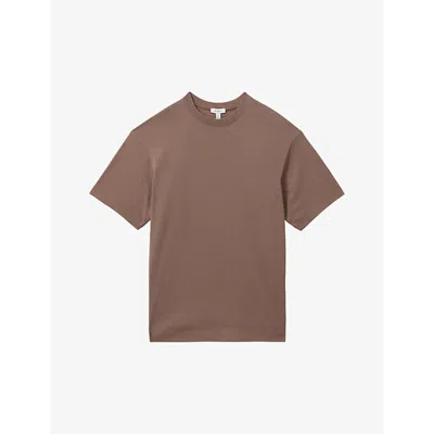 Reiss Tate - Deep Taupe Oversized Garment Dye T-shirt, M