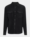 Reiss Demari Long Sleeve Twin Pocket Wool Overshirt In Black