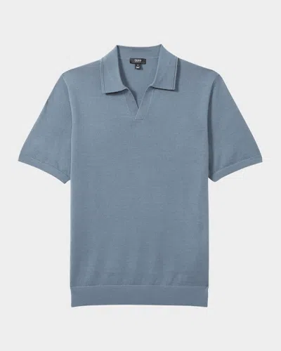 REISS MEN'S DUCHIE MERINO WOOL OPEN COLLAR POLO SHIRT