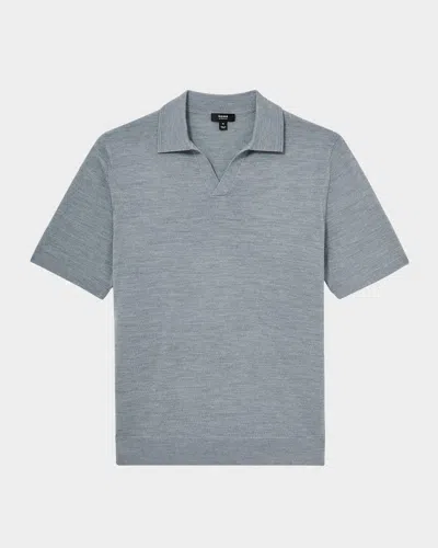 REISS MEN'S DUCHIE MERINO WOOL OPEN COLLAR POLO SHIRT