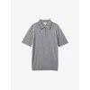 Reiss Mens Dusty Green Maxwell Zip-neck Short-sleeve Wool Polo