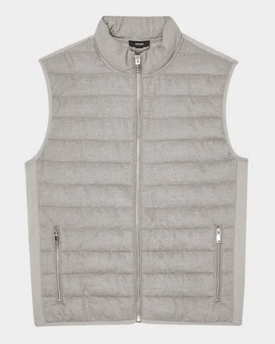 Reiss Men's Field Brushed Jersey Quilted Gilet In Grey