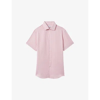 REISS REISS MEN'S FLAMINGO HOLIDAY SLIM-FIT LINEN SHIRT