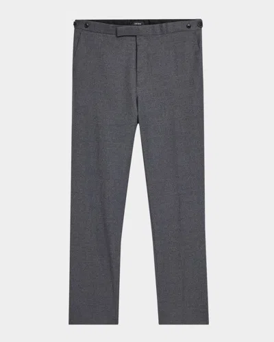 Reiss Regular Fit Flannel Trouser In Grey Melange
