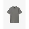 Reiss Flint Grey Bradley Interlock Jersey Crew Neck T-shirt In Flint Grey